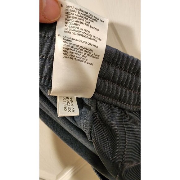 ClimaLite Adidas Mens Sz Med Athletic Pants Dark Green/White Stripe Green Logo - Picture 9 of 11